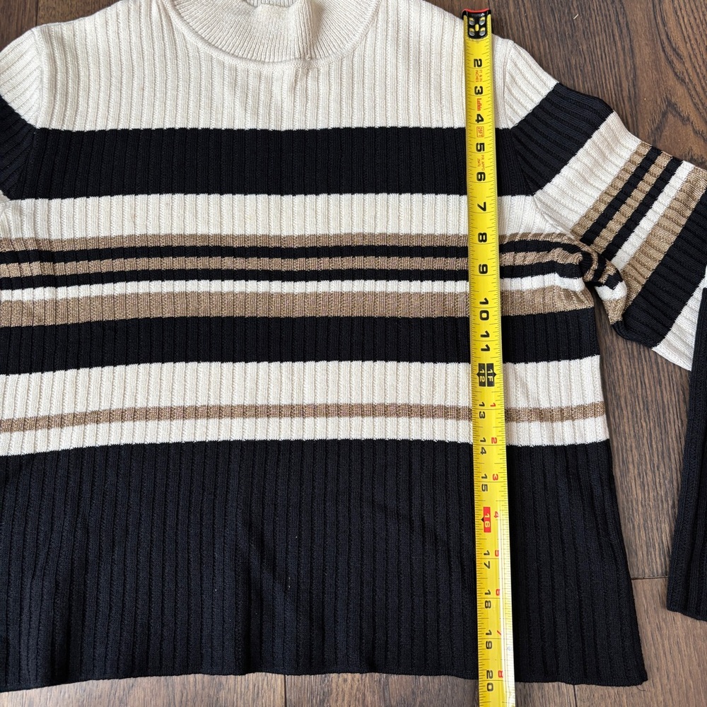 Vintage St John Sport Wool Blend Mock Neck Sweater Striped, Size Small - Picture 9 of 13